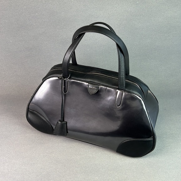 Marc jacobs top hanle leather bowling bag mirror finish 2012 runway collection - Picture 1 of 16